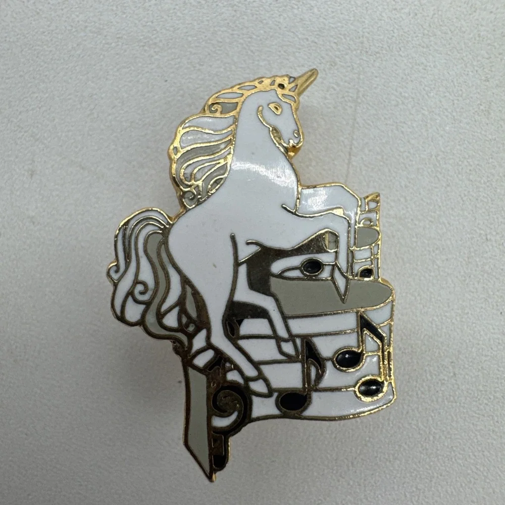Gift Creations Metal Unicorn With Music Notes Brooch Pin 1